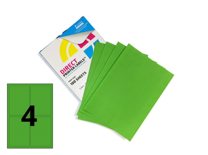 4 Per Sheet Pastel Green Labels 