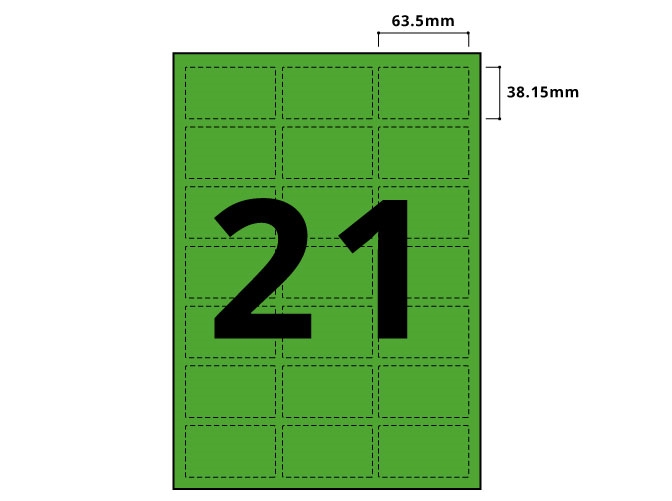 21 Per Sheet Pastel Green Labels  - 2