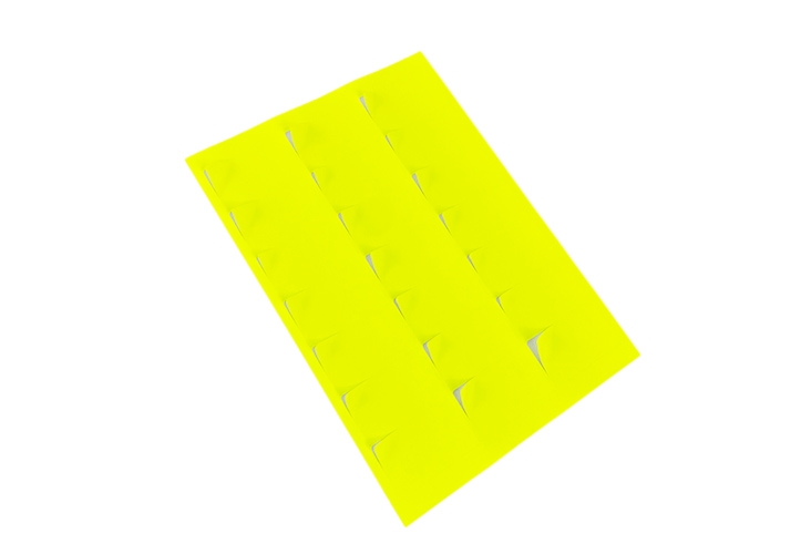 Printer Labels - 21 Per Sheet - Fluorescent Yellow - Round Corners