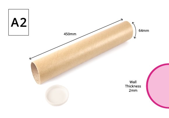 450 x 64mm - A2 Wide Postal Tubes