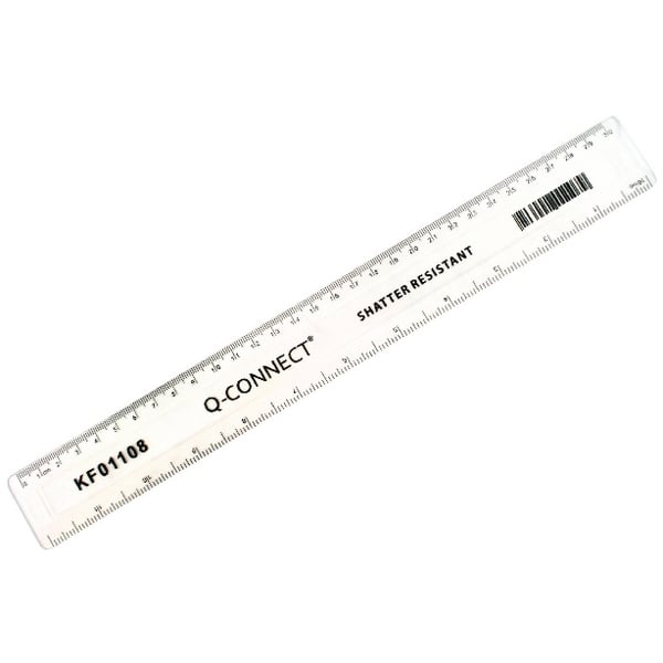 30cm Ruler - Clear Shatterproof