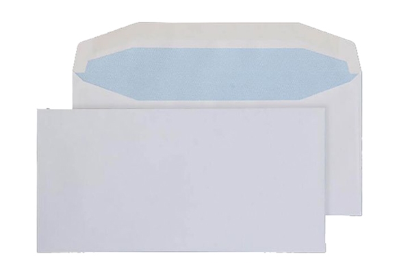 DL White Envelope - Gummed - Wallet - 90gsm
