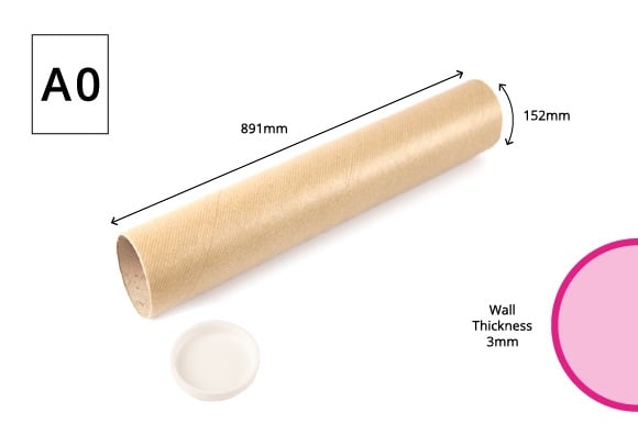 A0 Postal Tubes, A0 Size Poster Tubes, Cardboard Tubes for A0 Size  Posters