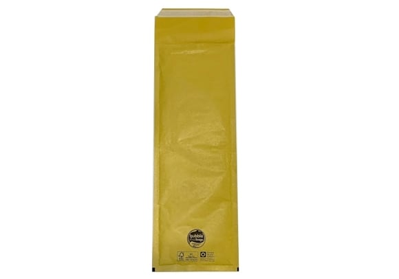 180 x 535mm - Number Plate Size Standard Bubble Lined Bags - Gold