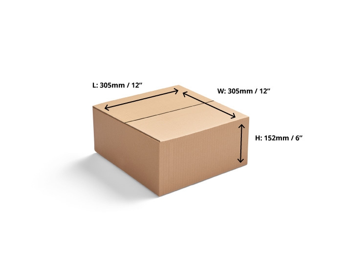 Single Wall Cardboard Boxes 305 x 305 x 152mm 25 Boxes