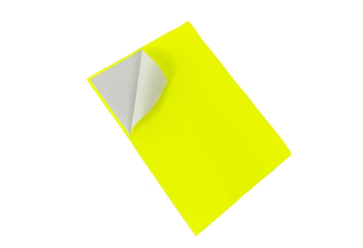 Printer Labels - 1 Per Sheet - Fluorescent Yellow - Round Corners