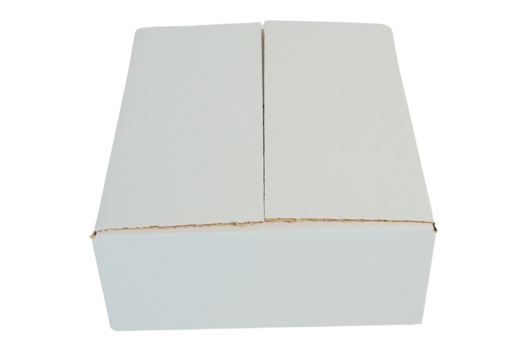 Image of Single Wall Cardboard Boxes - White - 267 x 241 x 102mm - 25 Boxes