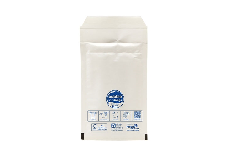 100 x 165mm - Size 000 Bubble Lined Bags - White
