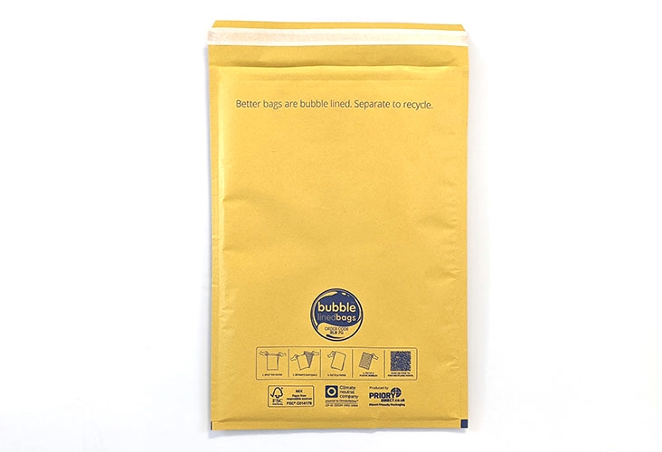 350 x 470mm - Size 7 Bubble Lined Bags - Gold