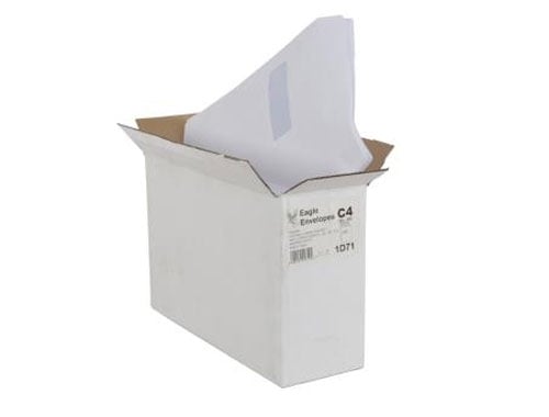229 x 324mm - C4 White Envelope With Window - Self Seal - Pocket - 90gsm Image 2